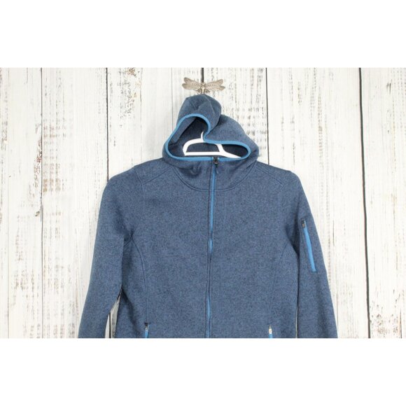 LL Bean Sweater Fleece Coat Blue Size Large Pet - Picture 2 of 10